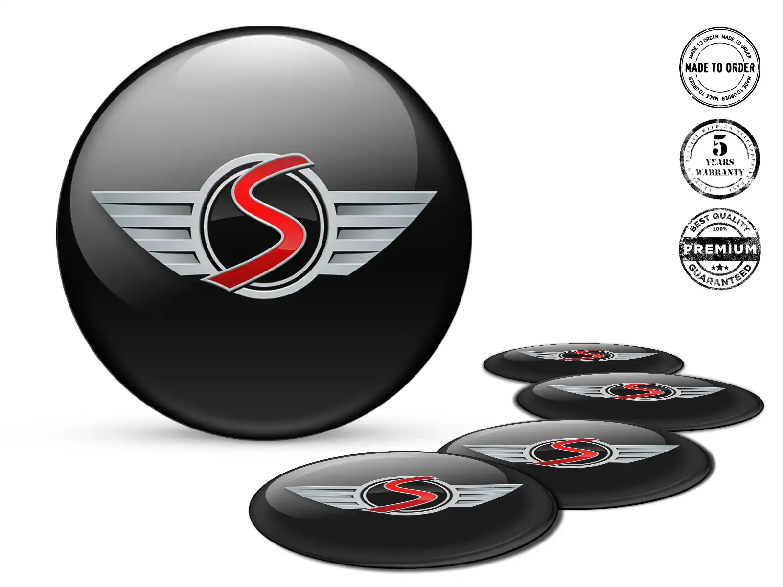 Mini Cooper Domed Badges Logo Stylish Wheel Stickers